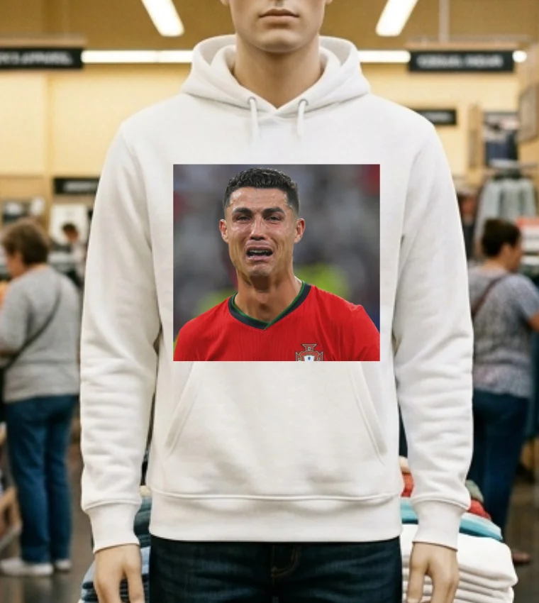 Ronaldo Cr7 Crying Meme T Shirt - white-t-shirt Ronaldo Cr7 Crying Meme T Shirt White T Shirt 1
