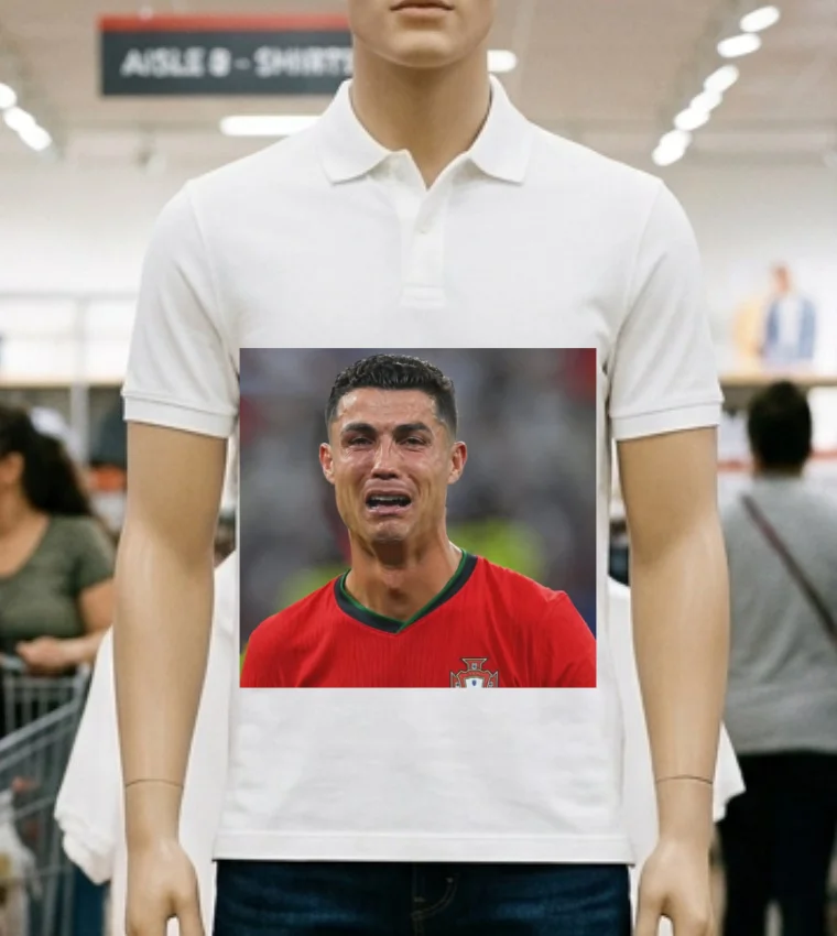 Ronaldo Cr7 Crying Meme T Shirt - white-t-shirt Ronaldo Cr7 Crying Meme T Shirt White T Shirt 2