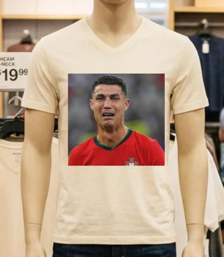 Ronaldo Cr7 Crying Meme T Shirt - white-t-shirt Ronaldo Cr7 Crying Meme T Shirt White T Shirt 3