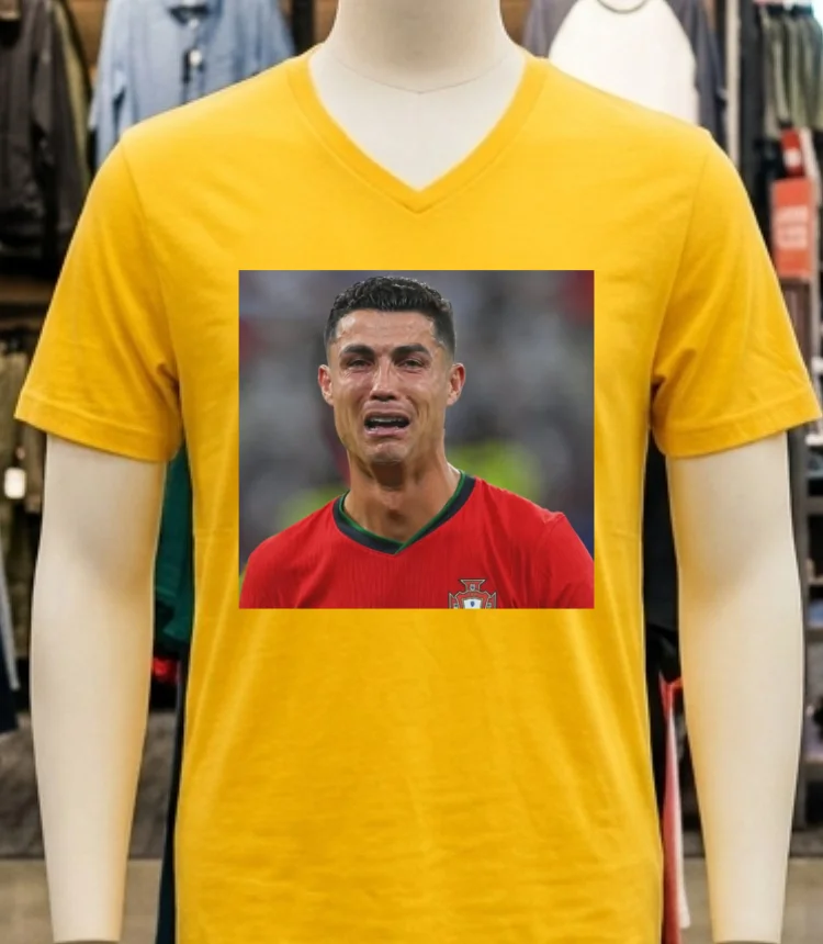 Ronaldo Cr7 Crying Meme T Shirt - yellow-t-shirt Ronaldo Cr7 Crying Meme T Shirt Yellow T Shirt 1