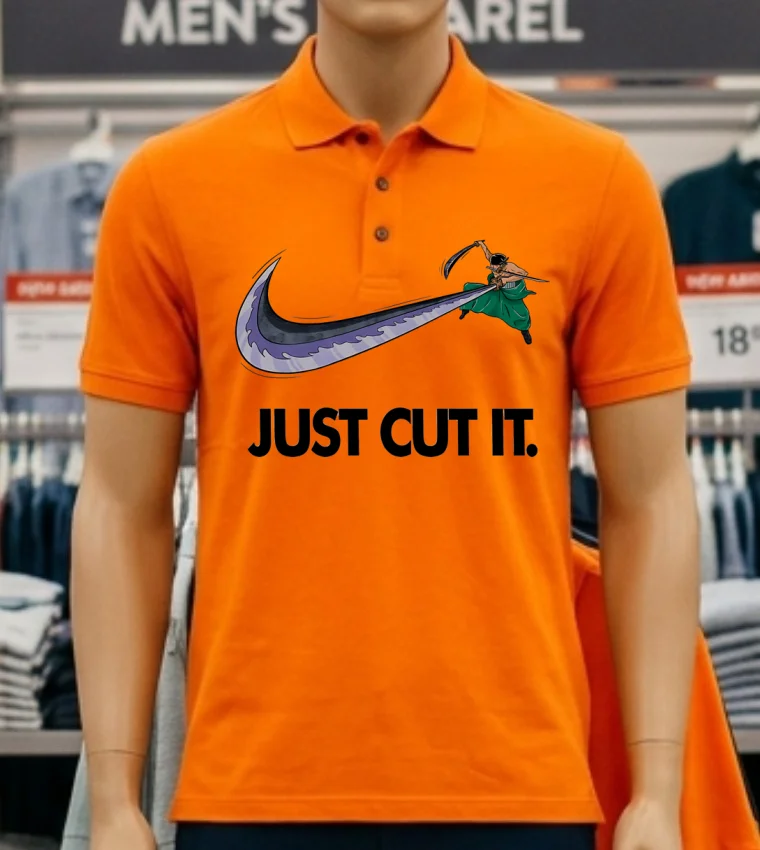 Roronoa Zoro Just Cut It Shirt - orange-shirt Roronoa Zoro Just Cut It Shirt Orange Shirt