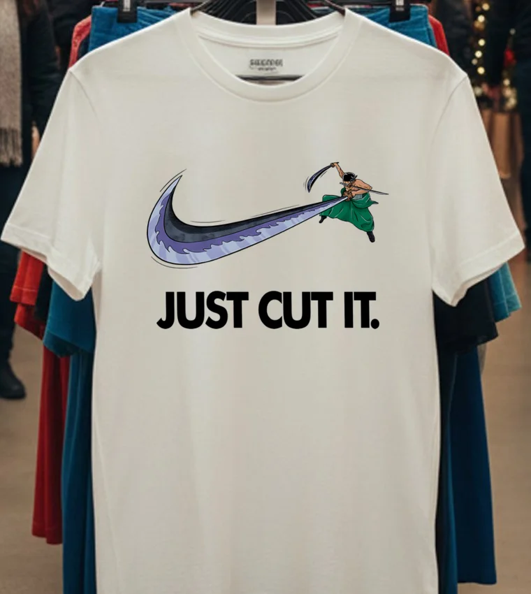 Roronoa Zoro Just Cut It Shirt - white-t-shirt Roronoa Zoro Just Cut It Shirt White T Shirt