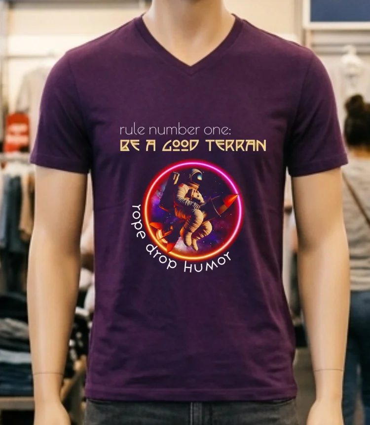 Rule Number One Be A Good Terran Rope Drop Humy Shirt Purple Shirt
