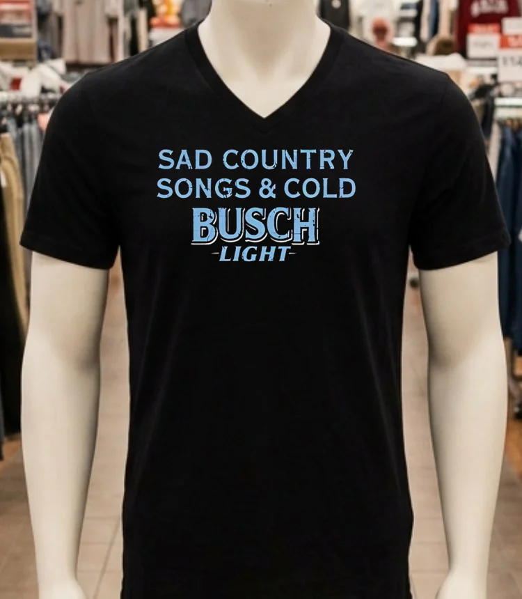 Sad Country Songs And Cold Busch Light Shirt Balck Shirt 1