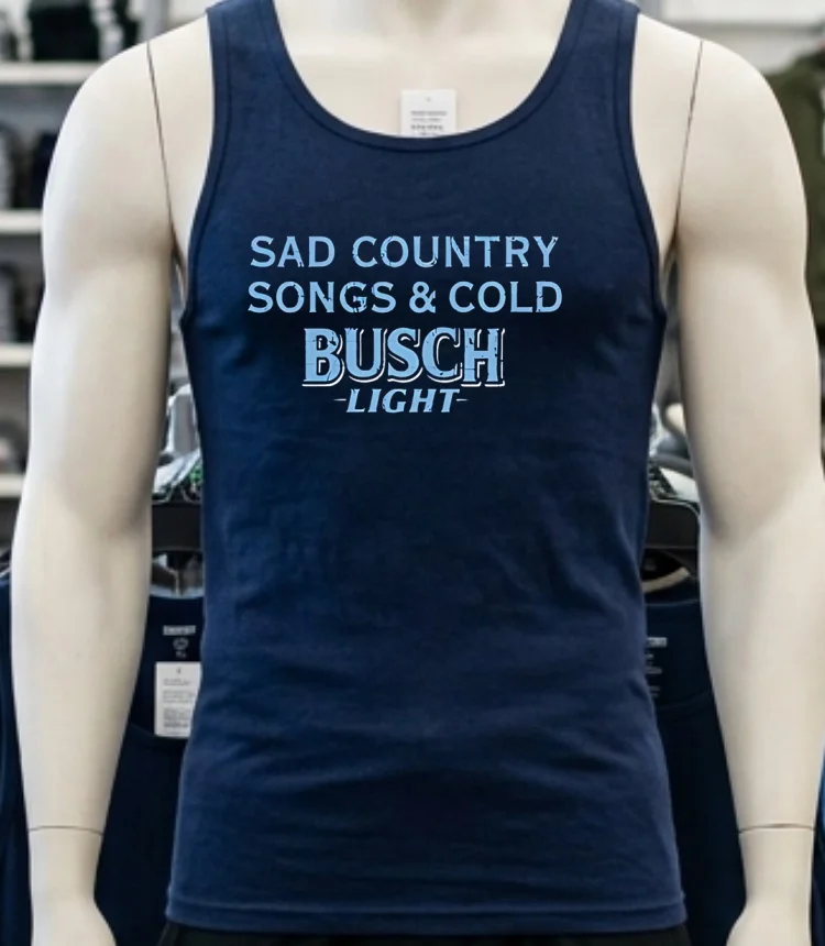 Sad Country Songs And Cold Busch Light Shirt - navy-shirt Sad Country Songs And Cold Busch Light Shirt Navy Shirt 3