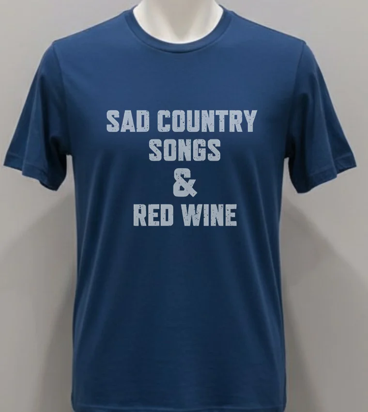Sad Country Songs And Red Wine Shirt Navy Shirt 1