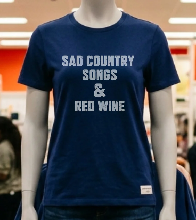 Sad Country Songs And Red Wine Shirt Navy Shirt 2