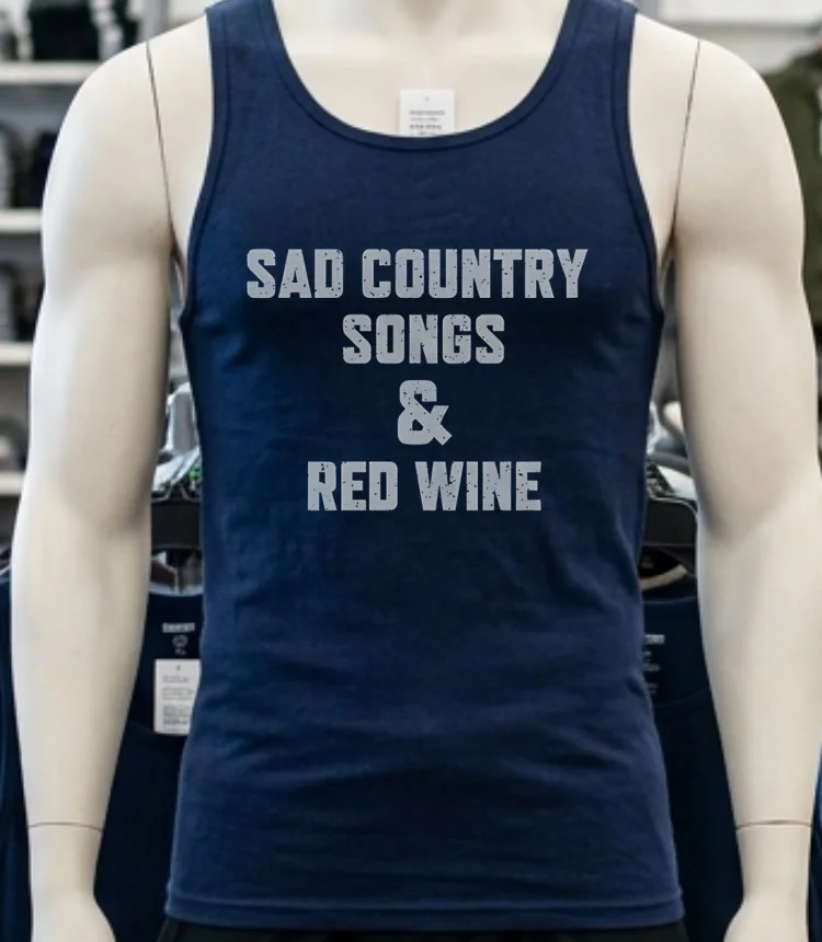 Sad Country Songs And Red Wine Shirt - navy-shirt Sad Country Songs And Red Wine Shirt Navy Shirt 3