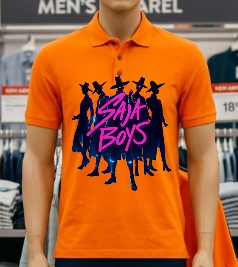 Saja Boys Kpop Demon Hunters Shirt - orange-shirt Saja Boys Kpop Demon Hunters Shirt Orange Shirt