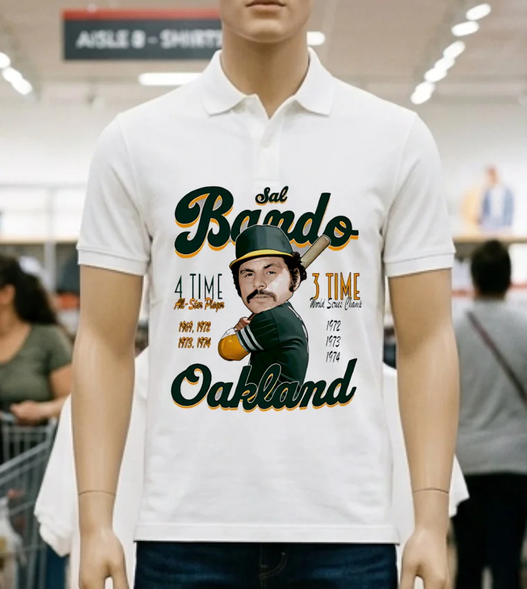Sal Bando Oakland Comic 3 Time All Star Player Shirt - white-t-shirt Sal Bando Oakland Comic 3 Time All Star Player Shirt White T Shirt 2