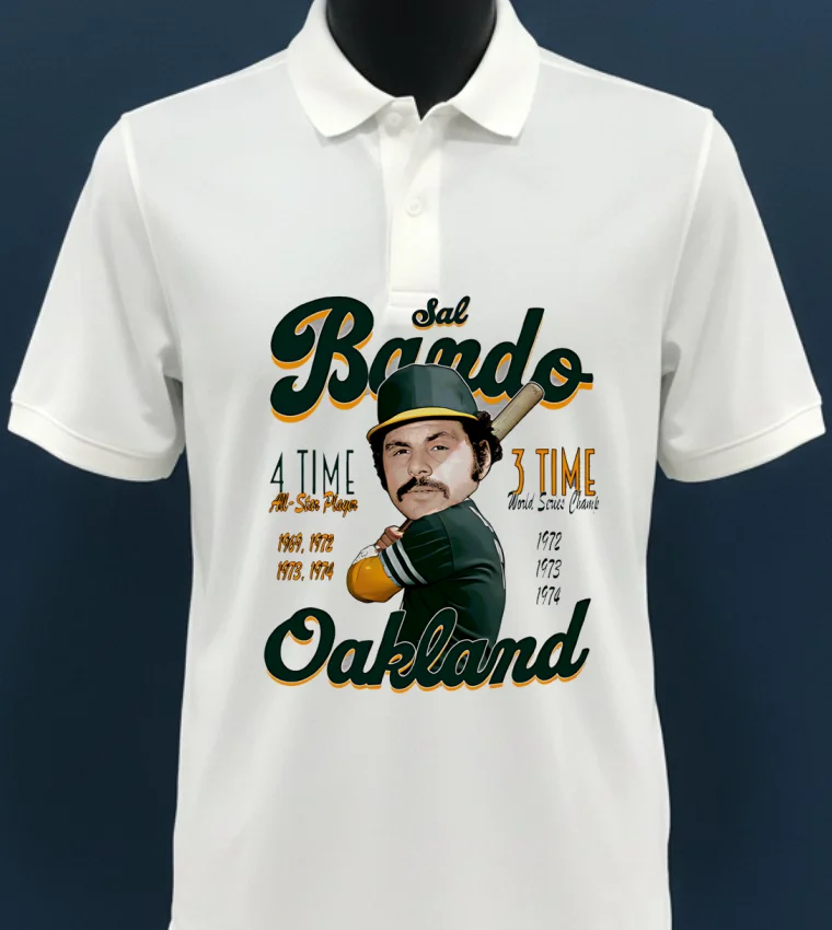 Sal Bando Oakland Comic 3 Time All Star Player Shirt - white-t-shirt Sal Bando Oakland Comic 3 Time All Star Player Shirt White T Shirt 3