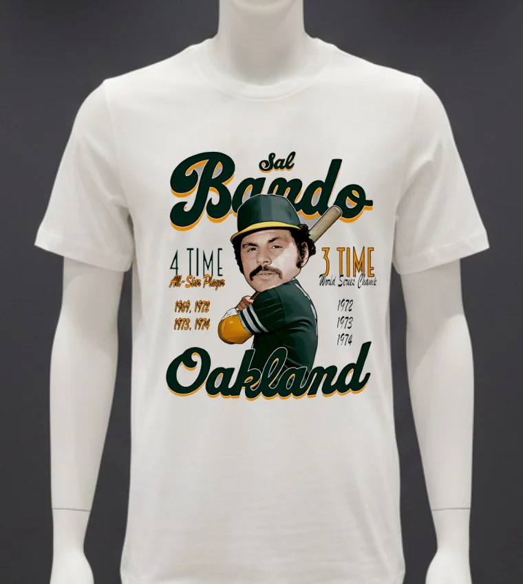 Sal Bando Oakland Comic 3 Time All Star Player Shirt - white-t-shirt Sal Bando Oakland Comic 3 Time All Star Player Shirt White T Shirt 4