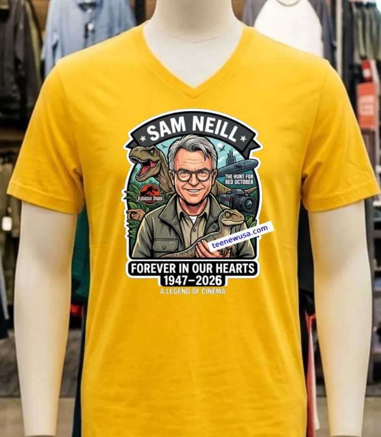 Sam Neill The Actor In Jurassic Park Will Forever Be In Our Hearts Yellow T Shirt