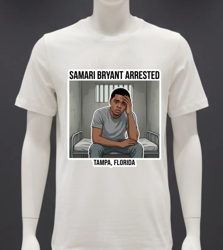 Samari Bryant Of Tampa, Florida Arrested And Detained T Shirt - white-t-shirt Samari Bryant Of Tampa Florida Arrested And Detained T Shirt White T Shirt 1