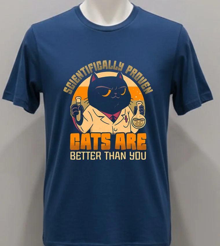 Scientifically Proven Cats Are Better Than You Shirt - navy-shirt Scientifically Proven Cats Are Better Than You Shirt Navy Shirt 1