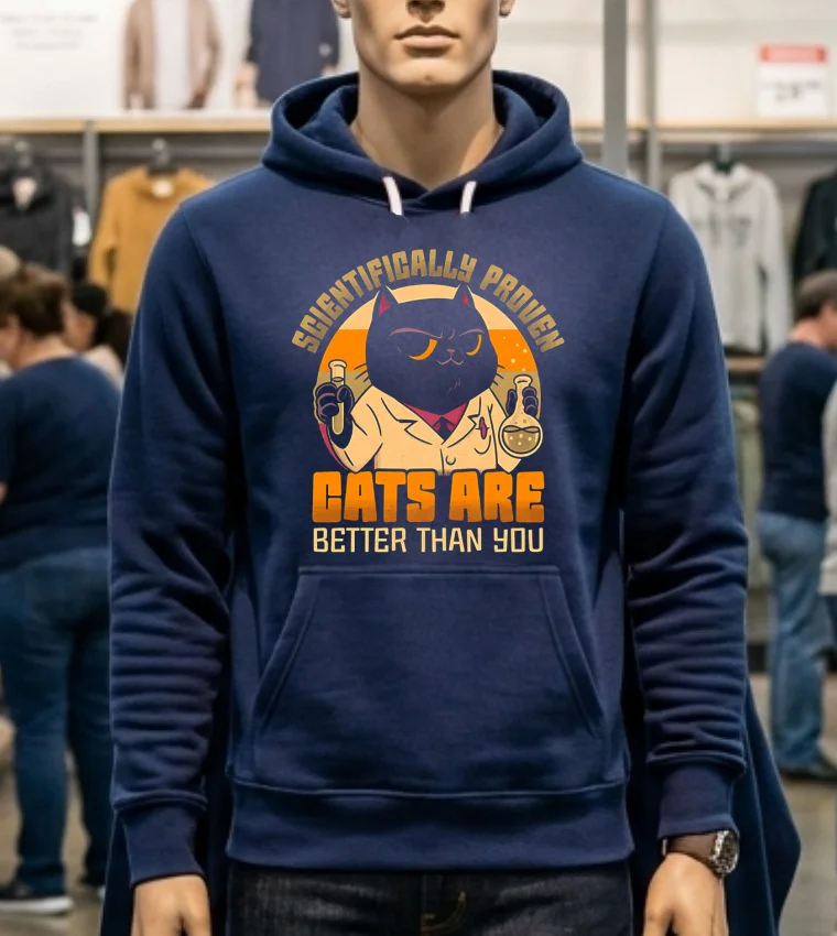 Scientifically Proven Cats Are Better Than You Shirt Navy Shirt