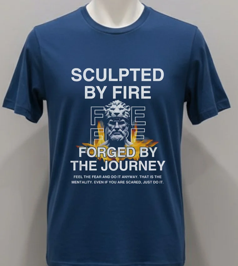 Sculpted By Fire Forged By The Journey Shirt - navy-shirt Sculpted By Fire Forged By The Journey Shirt Navy Shirt 1