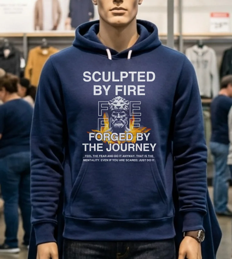 Sculpted By Fire Forged By The Journey Shirt - navy-shirt Sculpted By Fire Forged By The Journey Shirt Navy Shirt