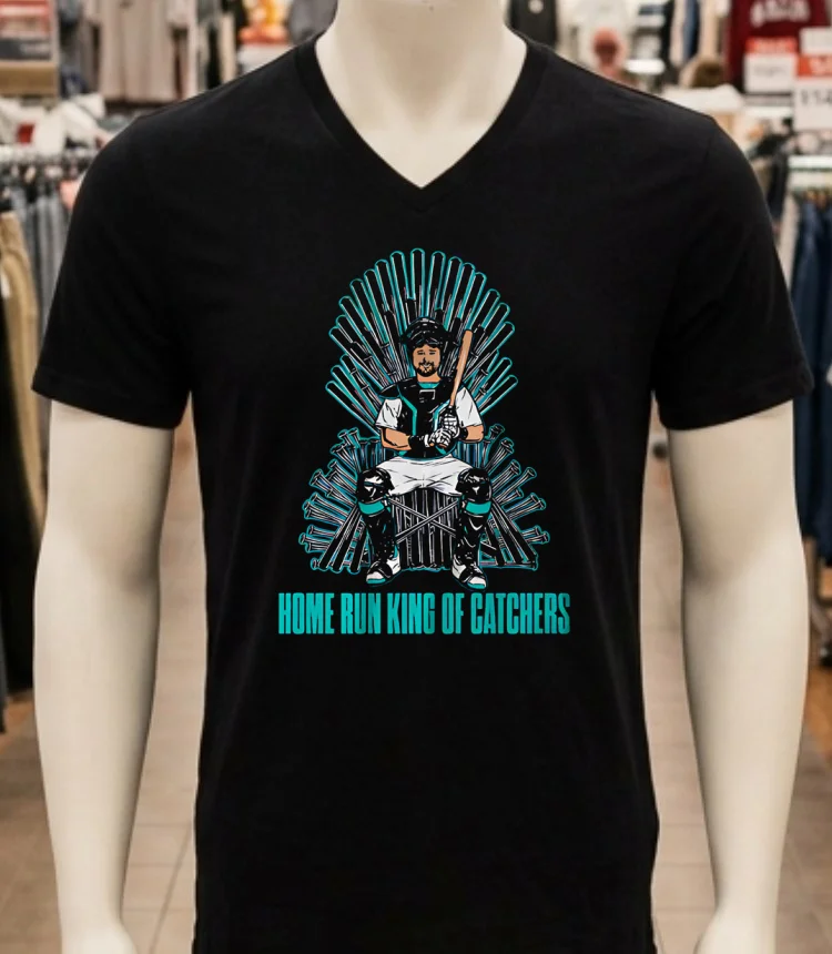 Seattle Mariners Cal Raleigh Home Run King Of Catchers Shirt Balck Shirt 1