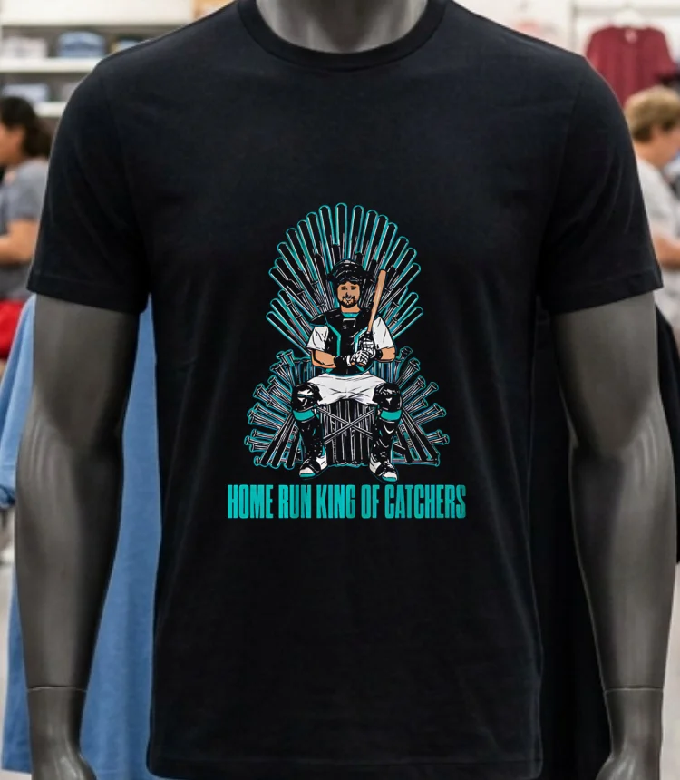 Seattle Mariners Cal Raleigh Home Run King Of Catchers Shirt Balck Shirt