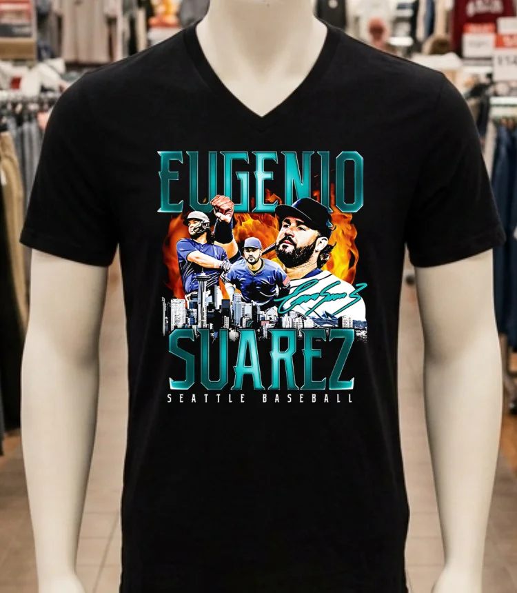 Seattle Mariners Eugenio Suarez Retro Flair Signature Shirt - balck-shirt Seattle Mariners Eugenio Suarez Retro Flair Signature Shirt Balck Shirt 1