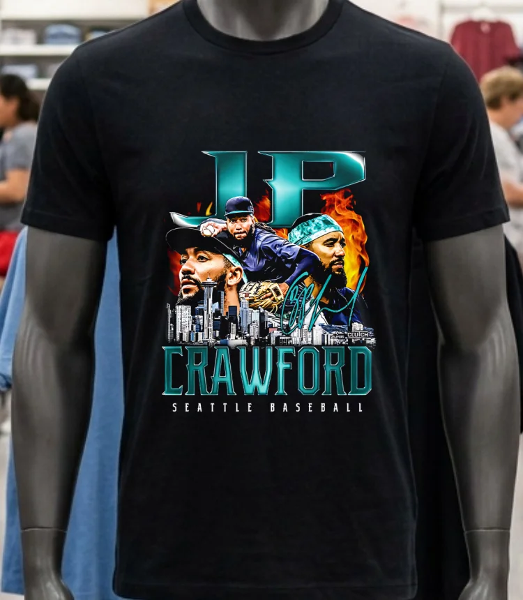 Seattle Mariners Jp Crawford Retro Flair Signature Shirt - balck-shirt Seattle Mariners Jp Crawford Retro Flair Signature Shirt Balck Shirt