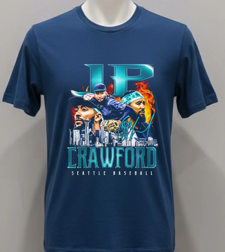 Seattle Mariners Jp Crawford Retro Flair Signature Shirt Navy Shirt 1