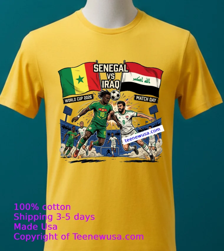 Senegal Vs Iraq World Cup 2026 T Shirt - yellow-t-shirt 2 Senegal Vs Iraq World Cup 2026 T Shirt Yellow T Shirt 2