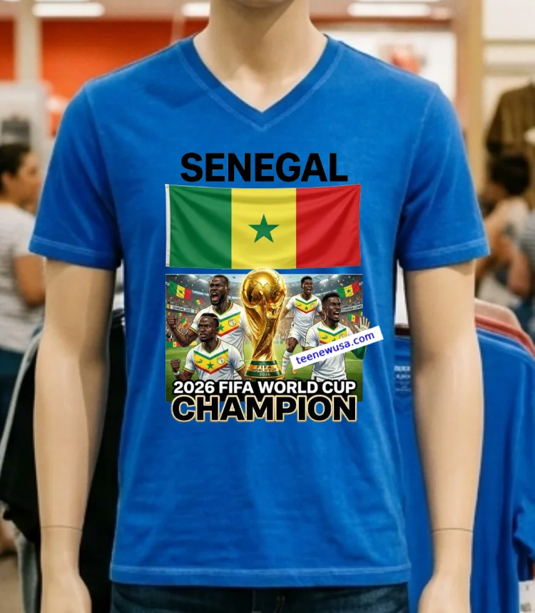 Senegal World Cup 2026 Fan T Shirt Blue Shirt