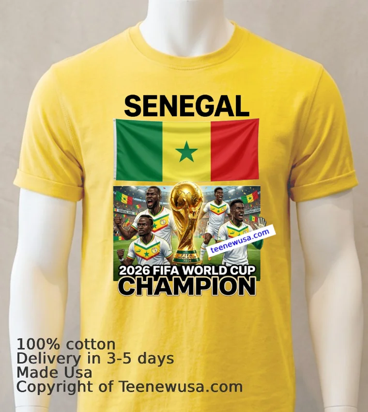Senegal World Cup 2026 Fan T Shirt - yellow-t-shirt Senegal World Cup 2026 Fan T Shirt Yellow T Shirt