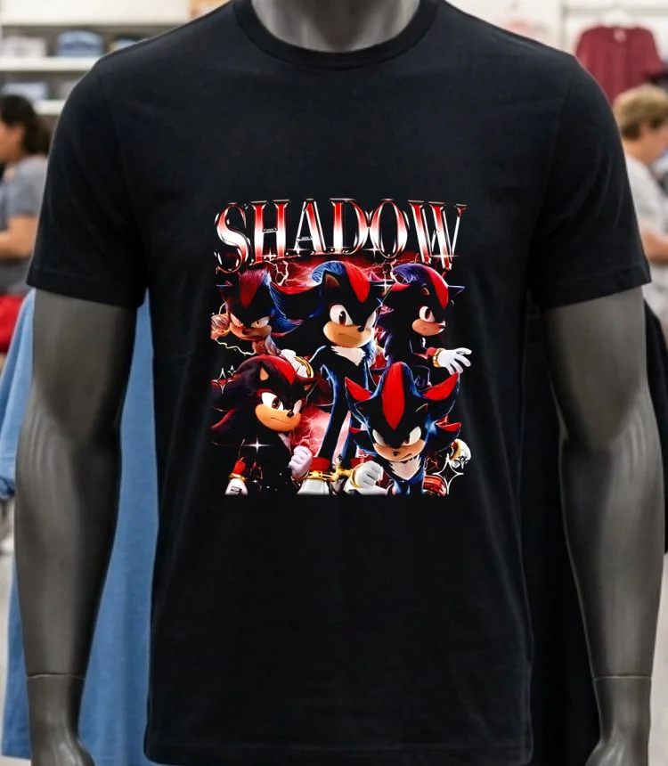 Shadow The Hedgehog Sonic Graphic Shirt Balck Shirt