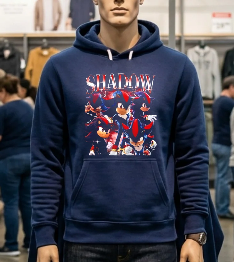Shadow The Hedgehog Sonic Graphic Shirt - navy-shirt Shadow The Hedgehog Sonic Graphic Shirt Navy Shirt