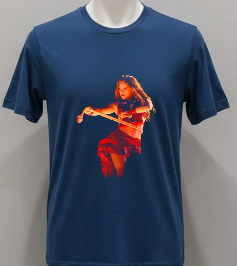 Shakira Retro Vintage Concert Dance Performance Illustration Shirt - navy-shirt Shakira Retro Vintage Concert Dance Performance Illustration Shirt Navy Shirt 1