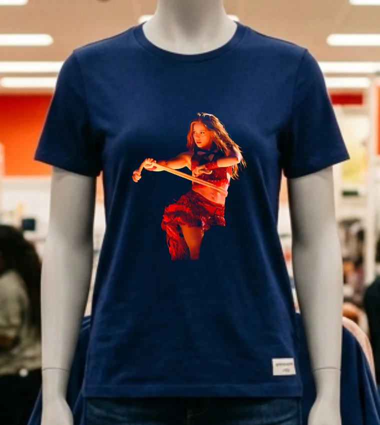 Shakira Retro Vintage Concert Dance Performance Illustration Shirt - navy-shirt Shakira Retro Vintage Concert Dance Performance Illustration Shirt Navy Shirt 2