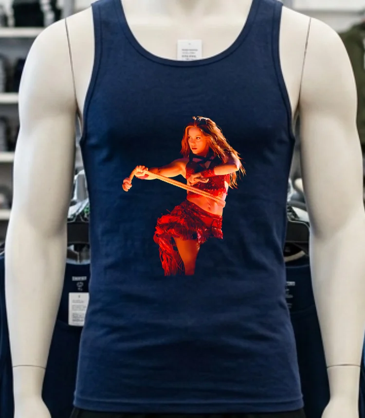 Shakira Retro Vintage Concert Dance Performance Illustration Shirt Navy Shirt 3