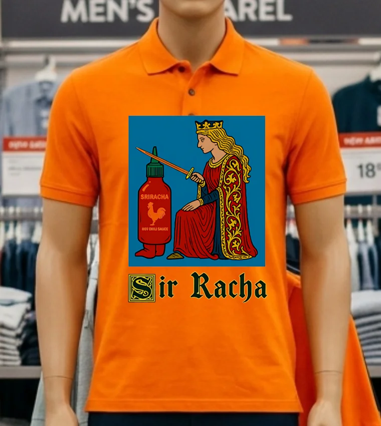 Sir Racha Knight Meme Sriracha Hot Chili Sauce Shirt - orange-shirt Sir Racha Knight Meme Sriracha Hot Chili Sauce Shirt Orange Shirt