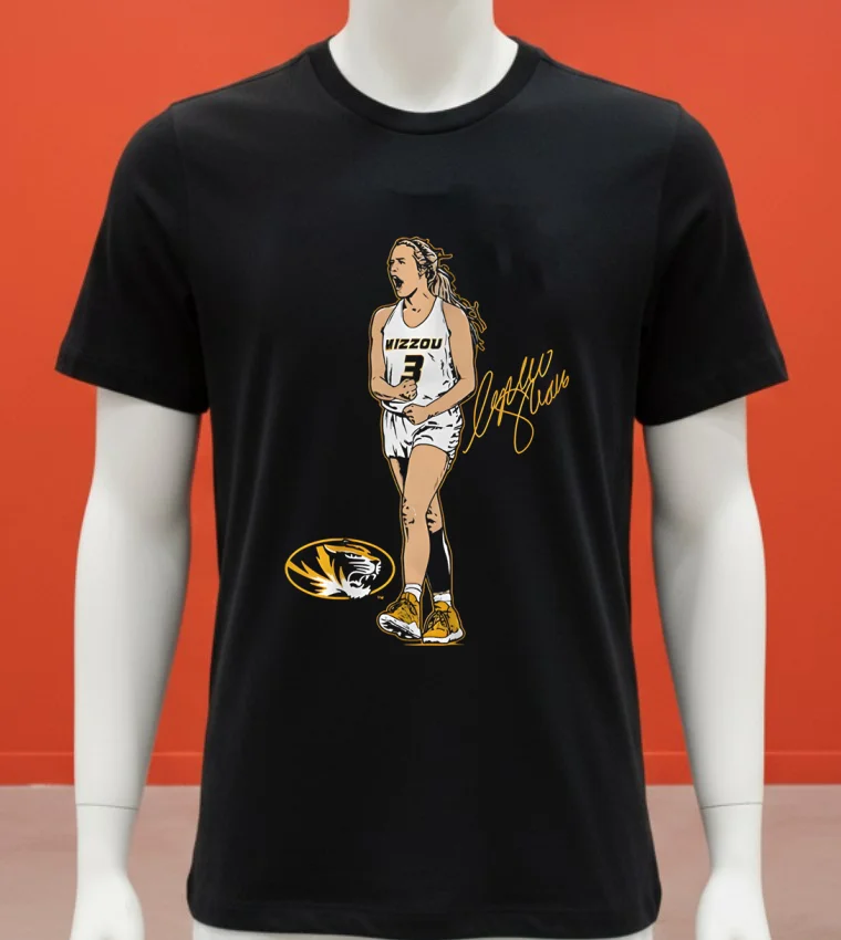 Sophie Cunningham Missouri Basketball Superstar Pose Signature Shirt - balck-shirt Sophie Cunningham Missouri Basketball Superstar Pose Signature Shirt Balck Shirt