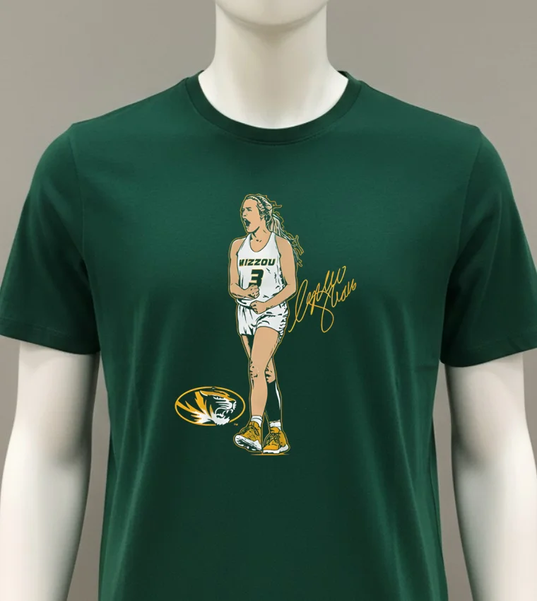 Sophie Cunningham Missouri Basketball Superstar Pose Signature Shirt - green-shirt Sophie Cunningham Missouri Basketball Superstar Pose Signature Shirt Green Shirt 1