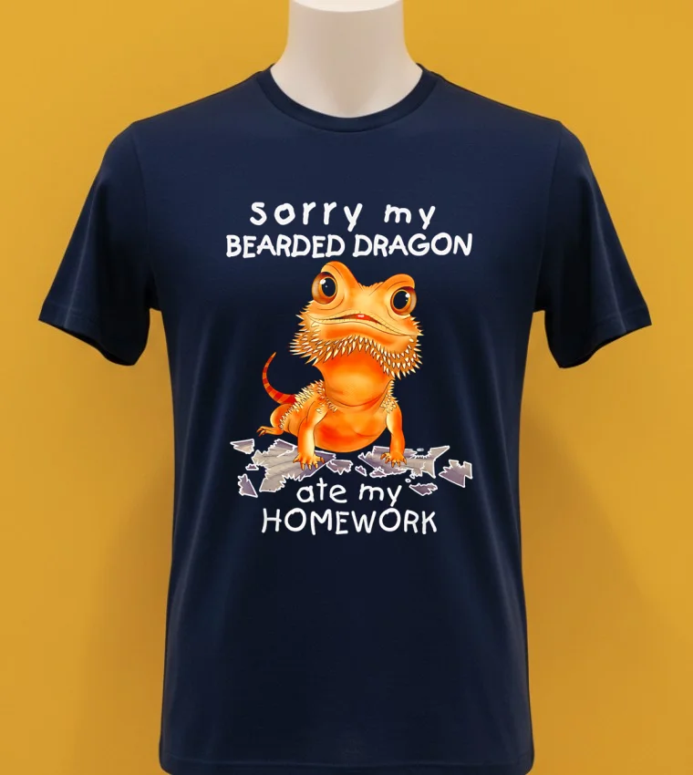 Sorry My Bearded Dragon Ate My Homework Shirt Navy Shirt 1