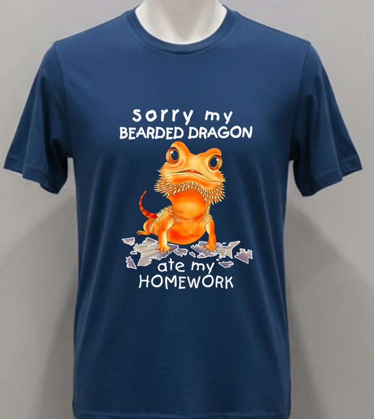Sorry My Bearded Dragon Ate My Homework Shirt Navy Shirt 2