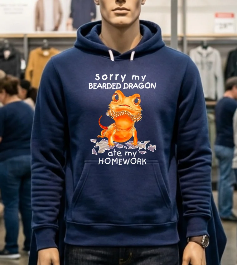 Sorry My Bearded Dragon Ate My Homework Shirt - navy-shirt Sorry My Bearded Dragon Ate My Homework Shirt Navy Shirt
