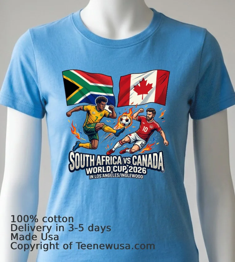 South Africa Vs Canada World Cup 2026 In Los Angeles Inglewood T Shirt - blue-shirt South Africa Vs Canada World Cup 2026 In Los Angelesinglewood T Shirt Blue Shirt