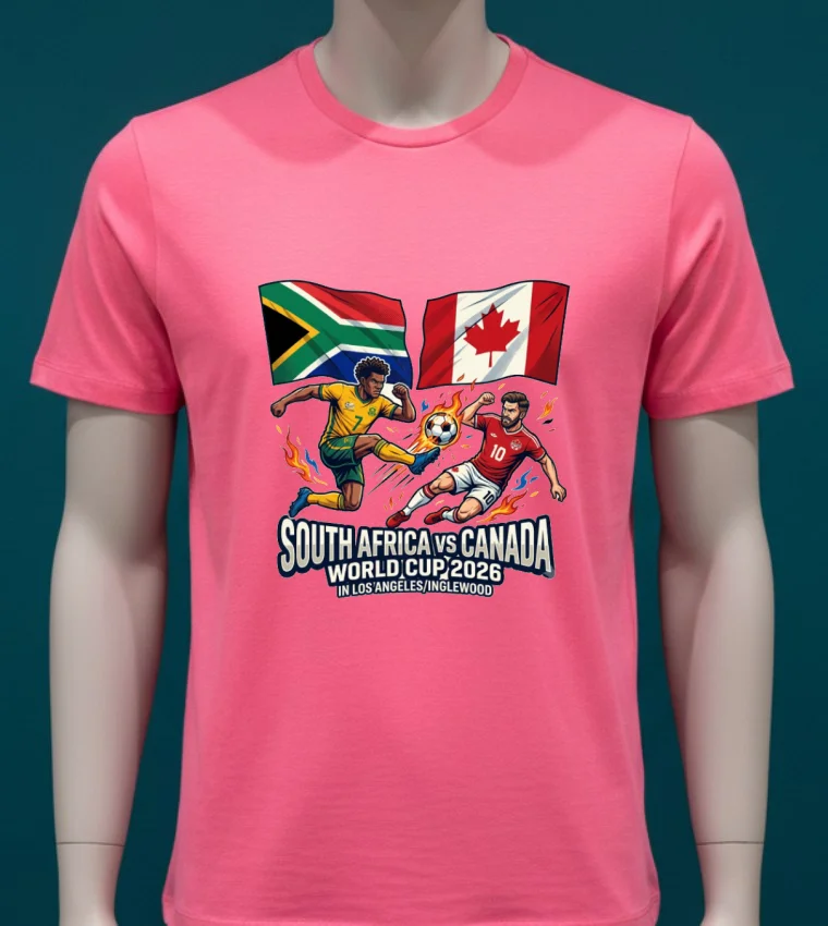 South Africa Vs Canada World Cup 2026 In Los Angelesinglewood T Shirt Pink T Shirt