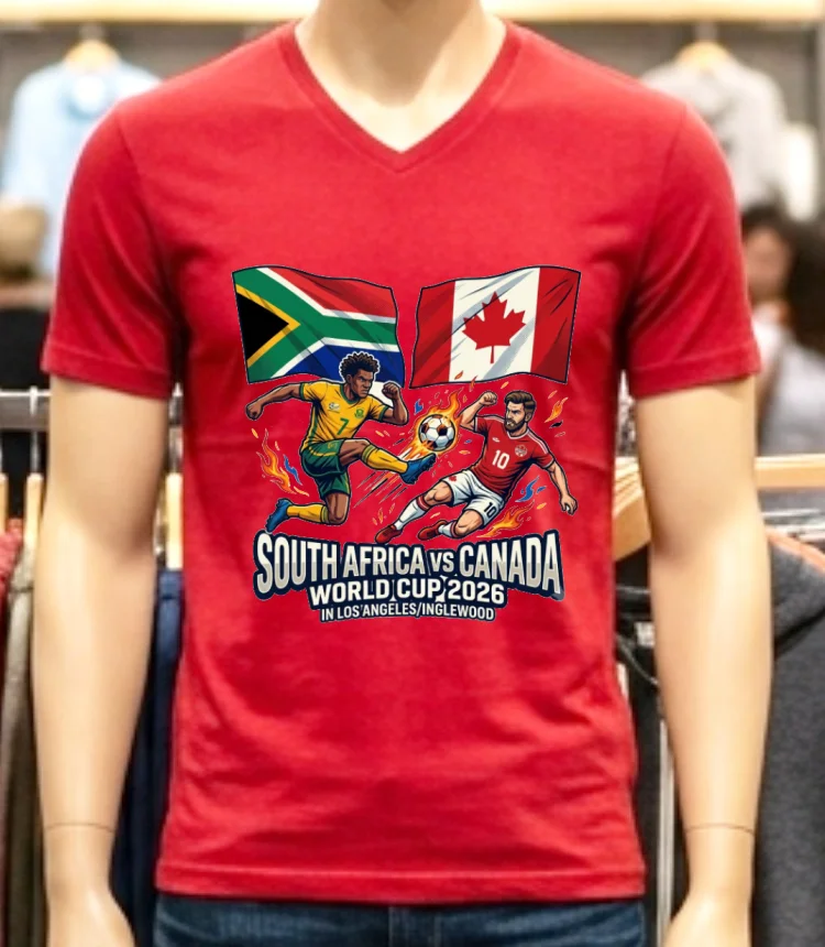 South Africa Vs Canada World Cup 2026 In Los Angelesinglewood T Shirt Red Shirt