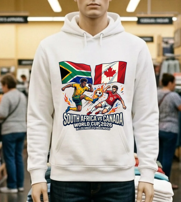 South Africa Vs Canada World Cup 2026 In Los Angeles Inglewood T Shirt - white-t-shirt South Africa Vs Canada World Cup 2026 In Los Angelesinglewood T Shirt White T Shirt 1