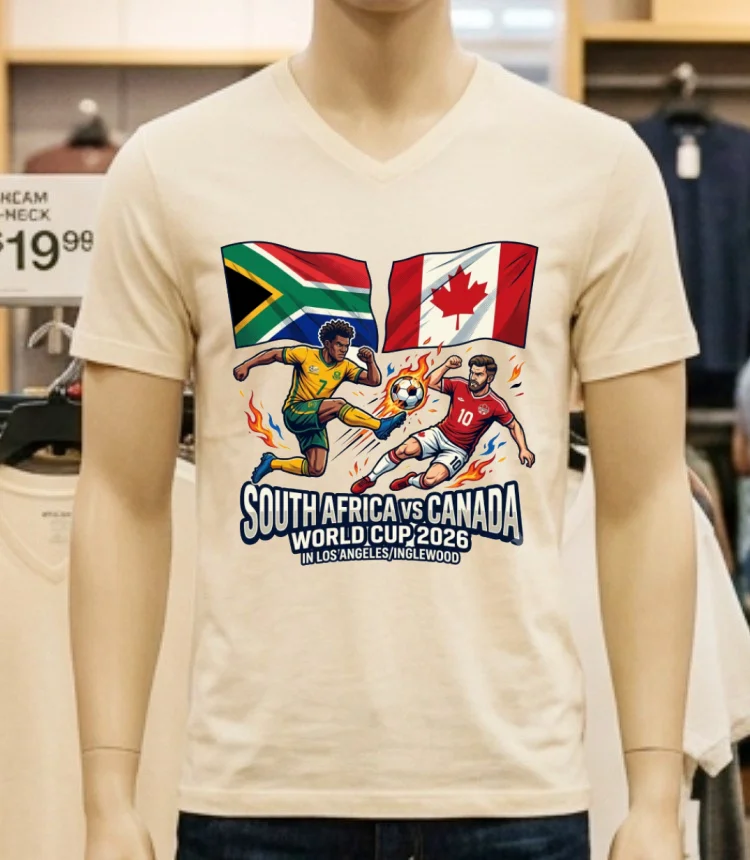 South Africa Vs Canada World Cup 2026 In Los Angeles Inglewood T Shirt - white-t-shirt South Africa Vs Canada World Cup 2026 In Los Angelesinglewood T Shirt White T Shirt 2