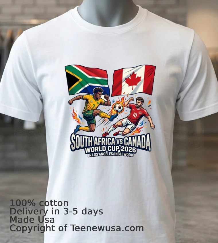 South Africa Vs Canada World Cup 2026 In Los Angeles Inglewood T Shirt - white-t-shirt 3 South Africa Vs Canada World Cup 2026 In Los Angelesinglewood T Shirt White T Shirt 3
