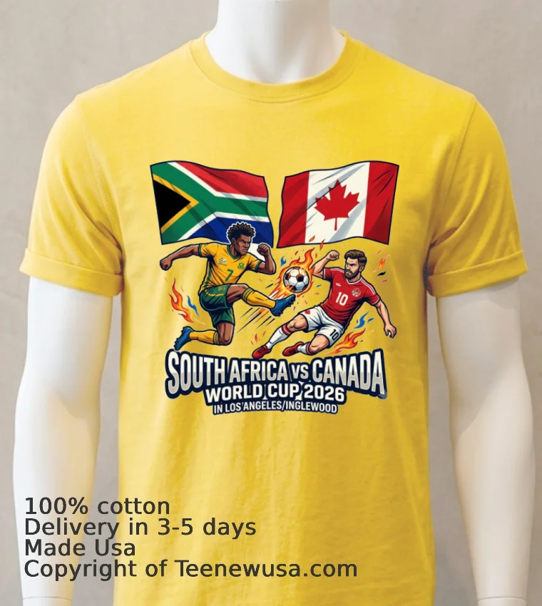 South Africa Vs Canada World Cup 2026 In Los Angeles Inglewood T Shirt - yellow-t-shirt South Africa Vs Canada World Cup 2026 In Los Angelesinglewood T Shirt Yellow T Shirt