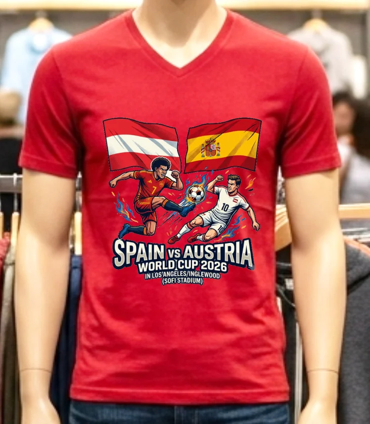 Spain Vs Austria World Cup 2026 In Los Angelesinglewood Sofi Stadium Red Shirt