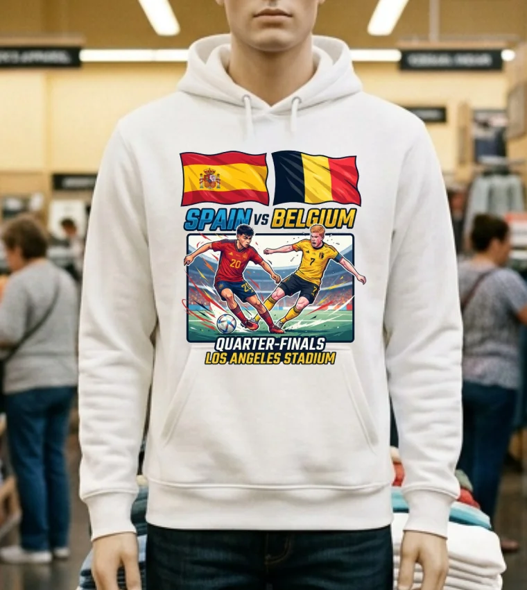 Spain Vs Belgium 2026 World Cup T Shirt - white-t-shirt Spain Vs Belgium 2026 World Cup T Shirt White T Shirt 1